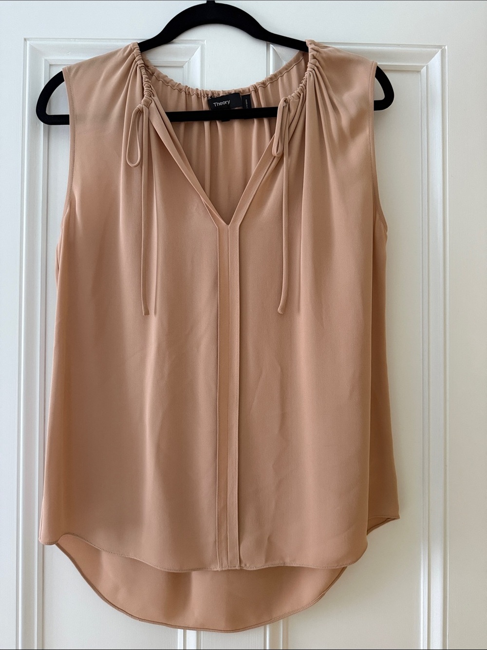 Theory Blush Tie-Neck Sleeveless Camisole